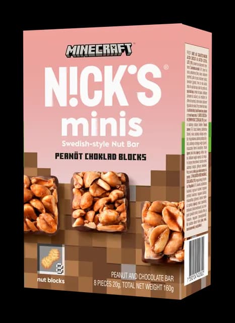Nicks Minecraft Minis Peanöt Choklad Blocks 160 g