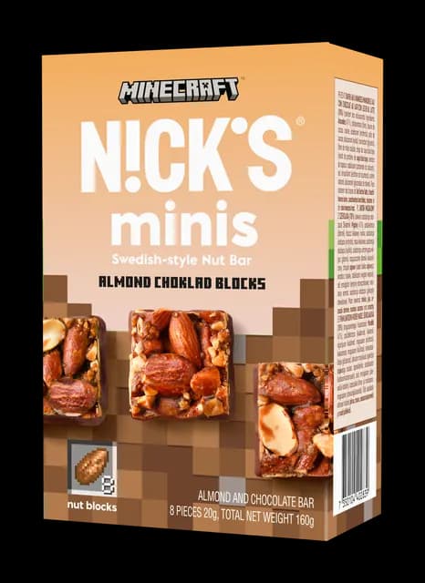 Nicks Minecraft Minis Almond Choklad Blocks 160 g