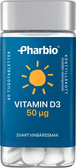 Pharbio Vitamin D 50 µg 90 tuggtabletter