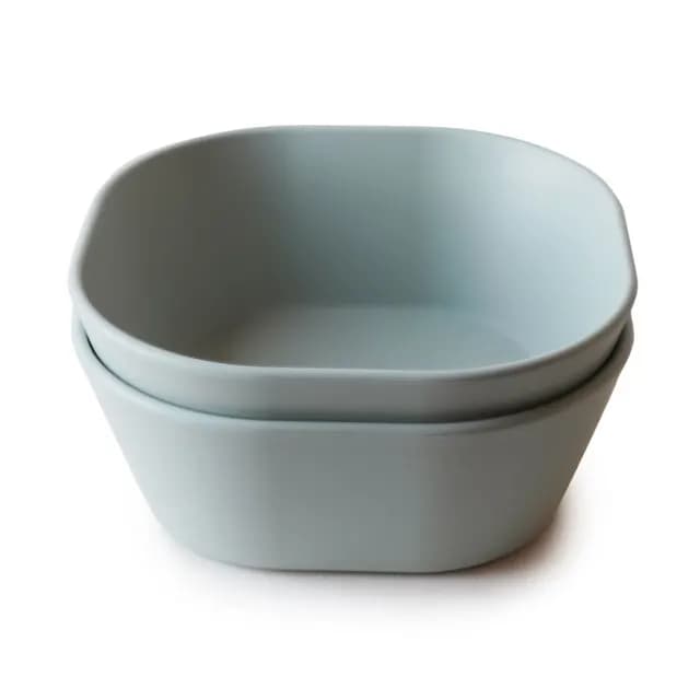 Mushie Skålar Square Sage 2-pack
