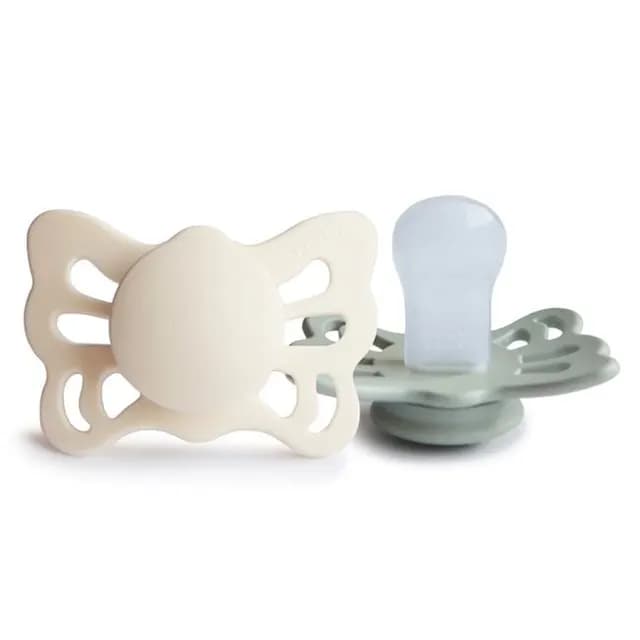 FRIGG Butterfly Anatomical Silikon Strl 1 Cream/Sage 2-pack