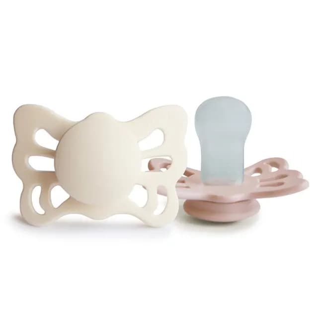 FRIGG Butterfly Anatomical Silikon Strl 1 Cream/Blush 2-pack