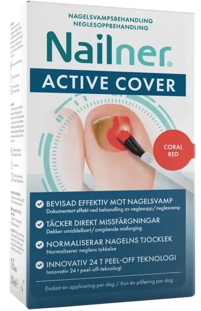 Nailner Active Cover Coral Red Nagelsvampsbehandling 30 ml
