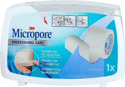 Micropore Tejp Vit 2,5 cm x 9,14 m