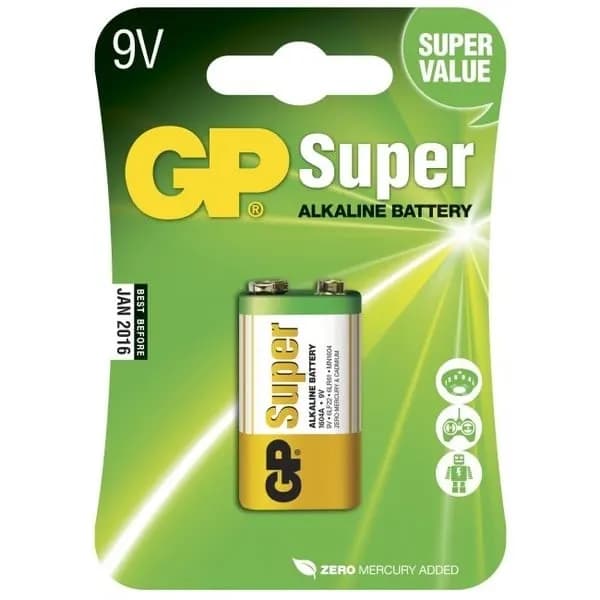 GP Batteries Super Alkaline 9V-batteri 1604A/6LF22 1-pack