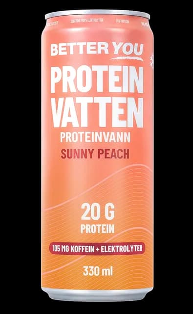 Better You Proteinvatten Sunny Peach Koffein+Elektrolyter 330 ml