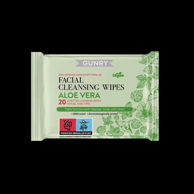 Gunry Facial Cleansing Wipes Aloe Vera 20 st