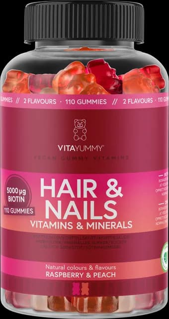 VitaYummy Hair & Nails Mix Raspberry & Peach 110 gummies