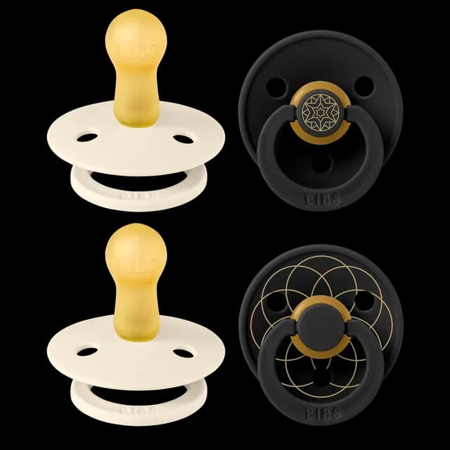 BIBS Studio Colour Noor & Layl Latex Size 2 Ivory Gold Black Gold 4-pack