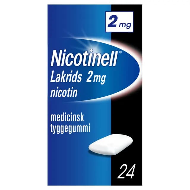 Nicotinell Lakrits medicinskt tuggummi 2 mg 24 st