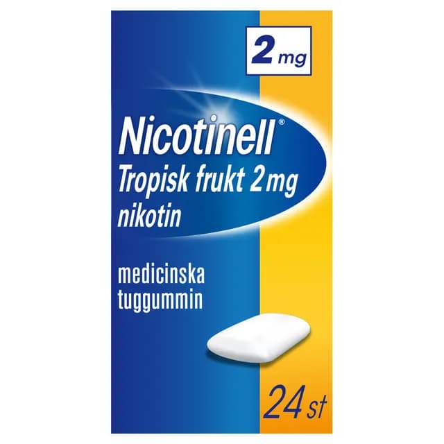 Nicotinell Tropisk frukt medicinskt tuggummi 2 mg 24 st