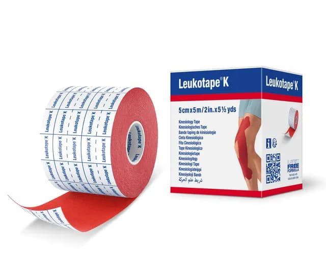 Leukotape Kinesiotejp Röd 5 cm x 5 m