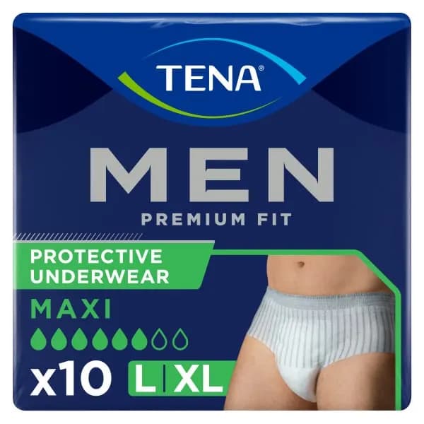 TENA Men Premium Fit Maxi Absorberande engångsunderkläder L/XL 10 st