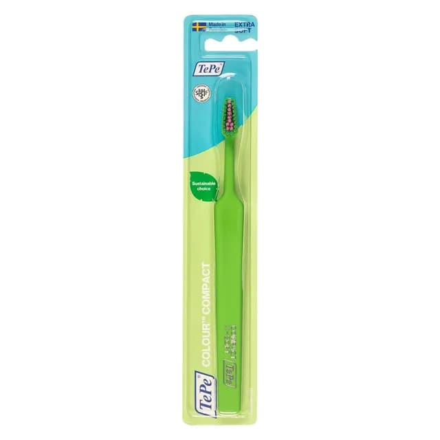 TePe Colour Compact Extra Soft Tandborste Grön 1 st