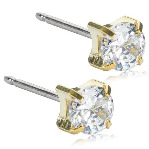 Blomdahl GT Tiffany 5 mm CZ White 1 par