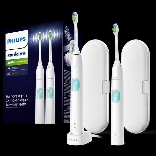 Philips Sonicare 4300 series med resefodral Vit 2-pack