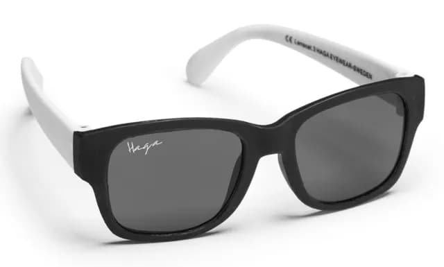 Haga Eyewear Barnsolglasögon Pim Matt Black/White Grey lens
