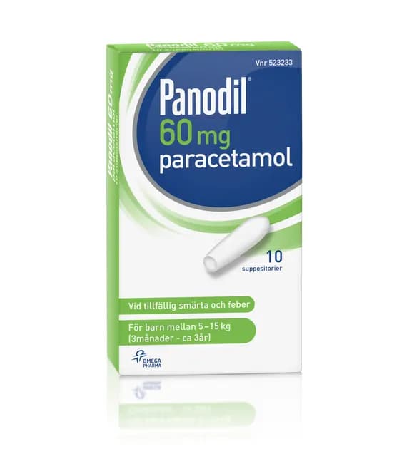 Panodil, suppositorium 60 mg 10 st
