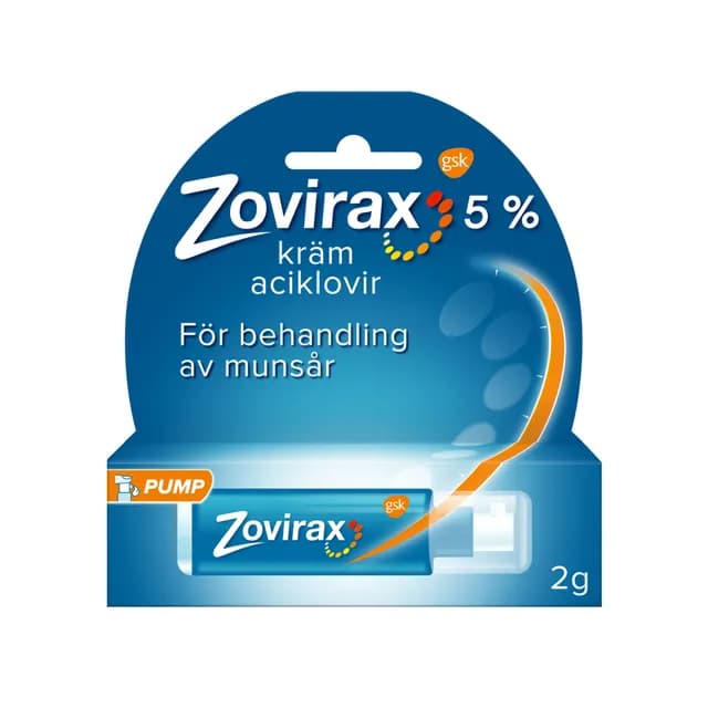 Zovirax 5% kräm 2 g pump