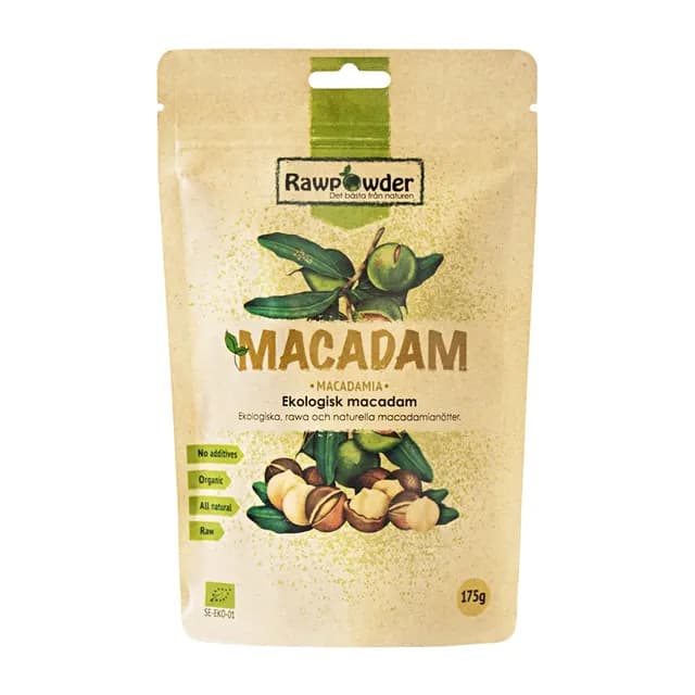Rawpowder Macadamnötter Saltade/Rostade 175 g