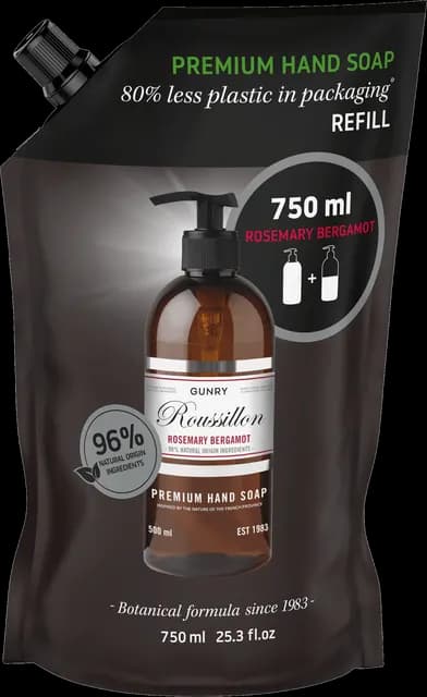 Gunry Flytande Tvål Premium Refill Rosemary Berg 750 ml