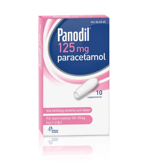 Panodil, suppositorium 125 mg 10 st