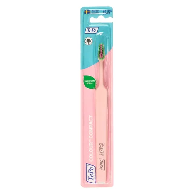 TePe Colour Compact Extra Soft Tandborste Ljusrosa 1 st
