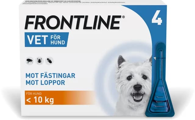 Frontline Vet 100 mg/ml Spot-on hund S 4 x 0,67 ml