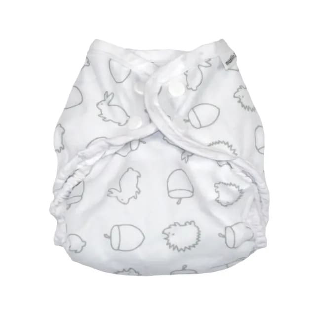 MuslinZ Tygblöja White woodland print stl 1