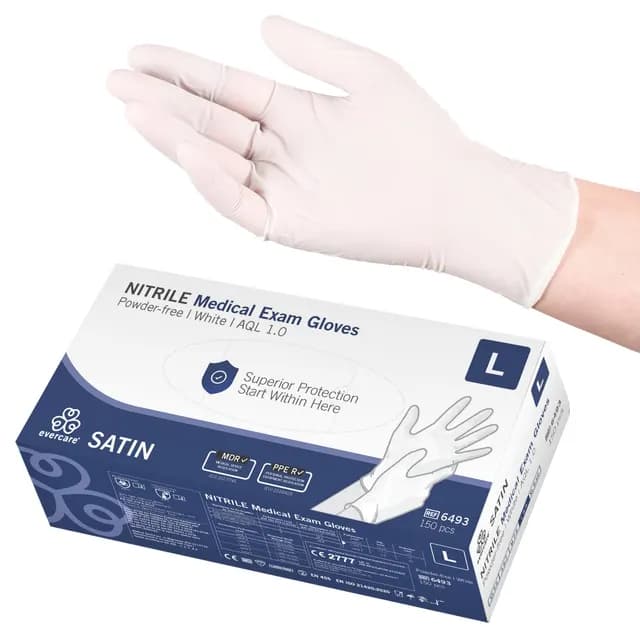 Evercare Nitrilhandskar Vit Large 150st