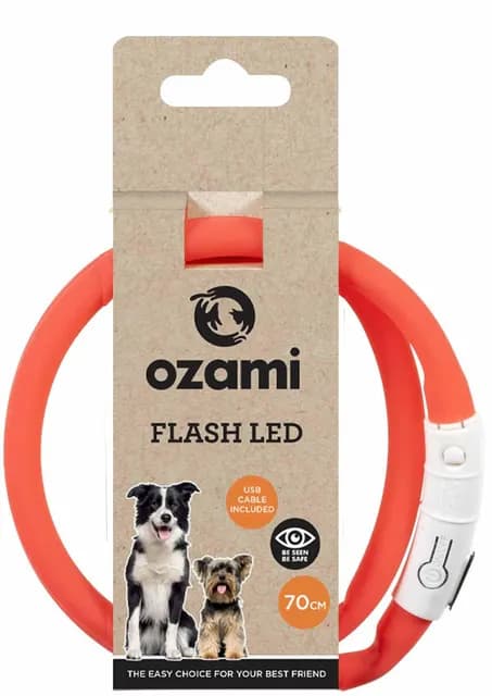 Ozami Halsband Flash LED Röd 70 cm
