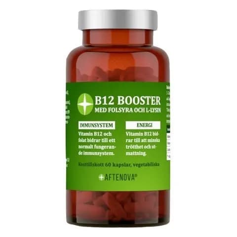 AfteNova B12 Booster med Folsyra och L-Lysin 60 kapslar