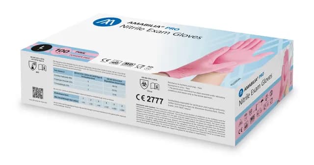 Amabilia Pro Nitrilhandskar Rosa L 100 st