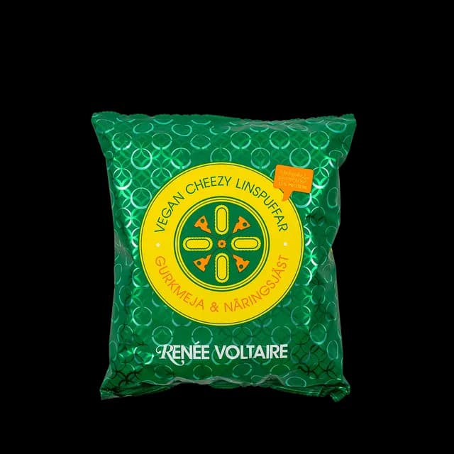 Renée Voltaire Vegan Cheezy Linspuffar Gurkmeja & Näringsjäst EKO 90 g