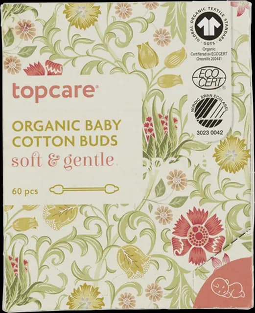 Topcare Ekologiska Bomullspinnar Baby 60 st