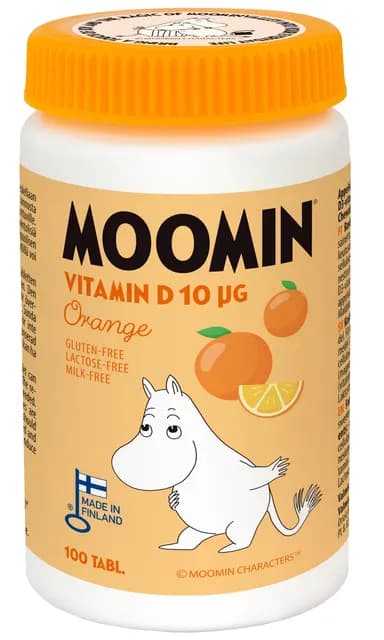 Moomin Vitamin D Apelsin 90 tuggtabletter