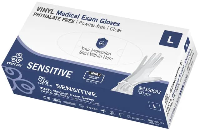 Evercare Vinylhandskar L 100 st