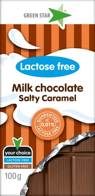 Green Star Mjölkchoklad Salt Caramel Laktosfri 100 g