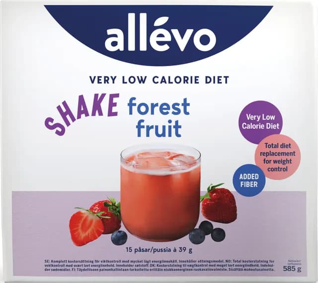 Allévo Shake Forest Fruit VLCD 15 påsar x 39 g
