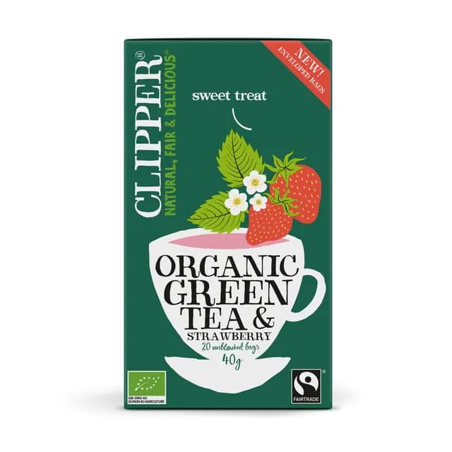Clipper Organic Green Tea Strawberry 20 st