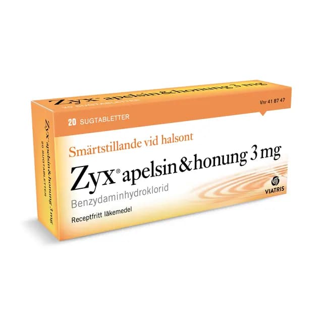 Zyx Apelsin & Honung, Sugtablett 3 mg 20 st