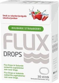Flux Drops Rabarber & Jordgubb 30 st