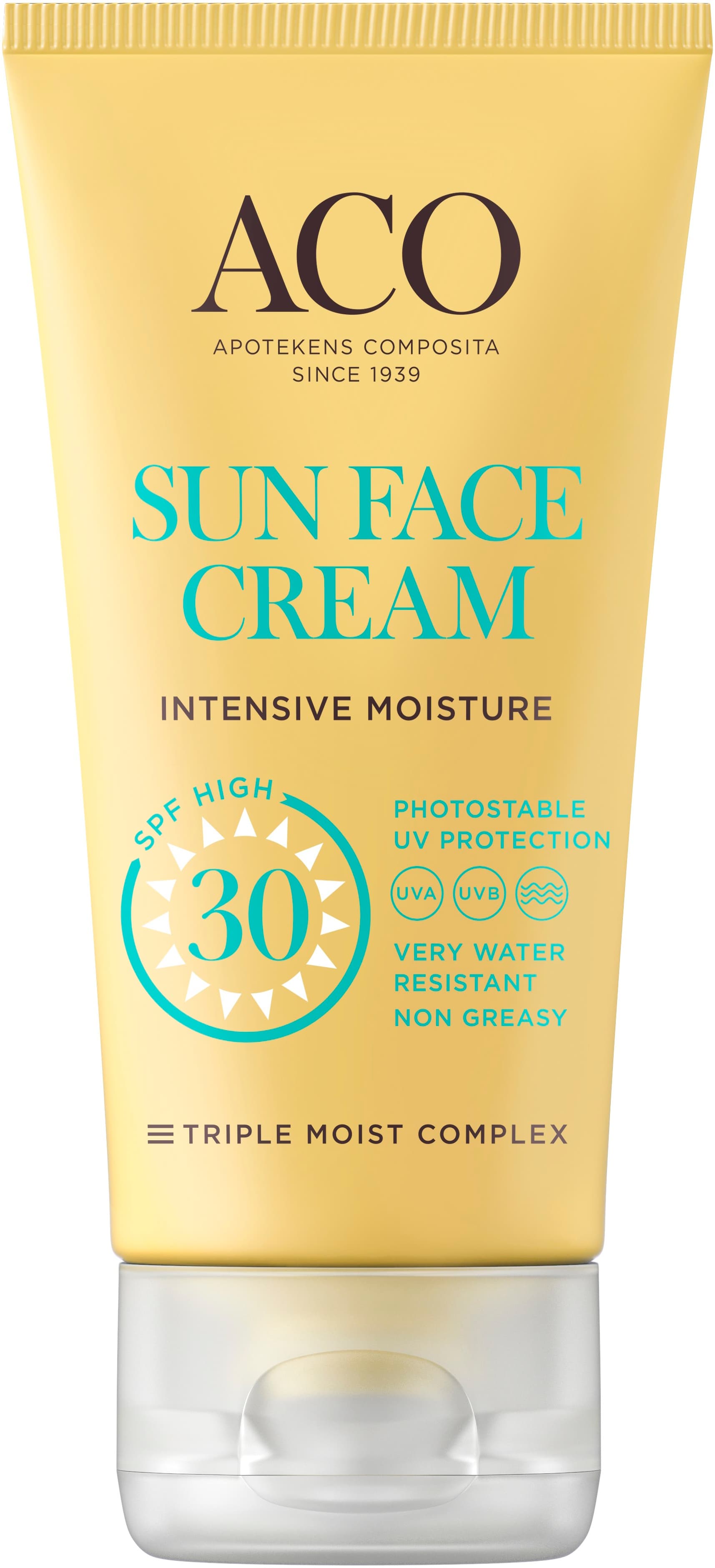 ACO Sun Face Cream SPF30 Parfymfri Solskydd Ansikte 50 ml