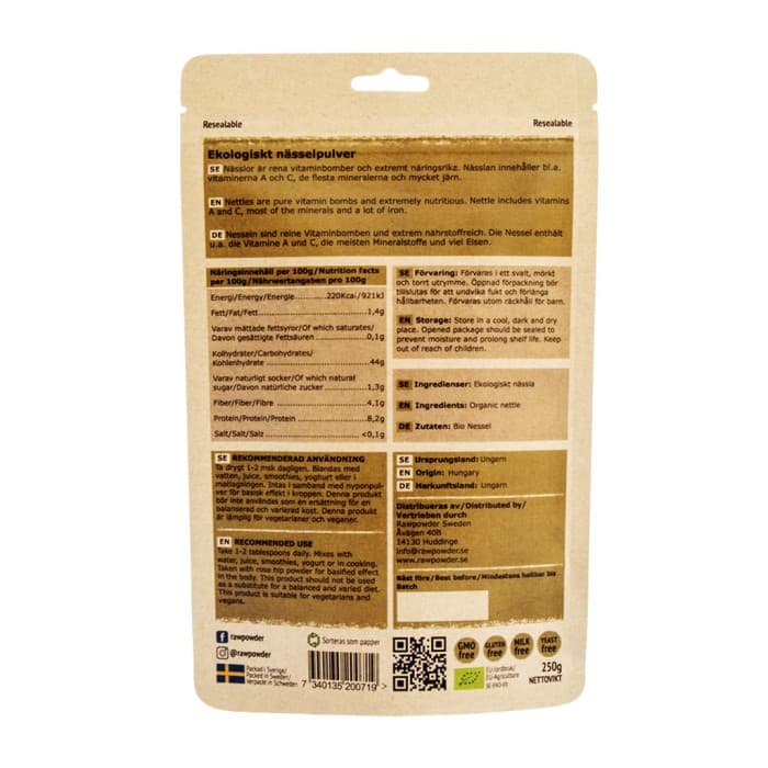 Rawpowder Nässelpulver 250 g 2