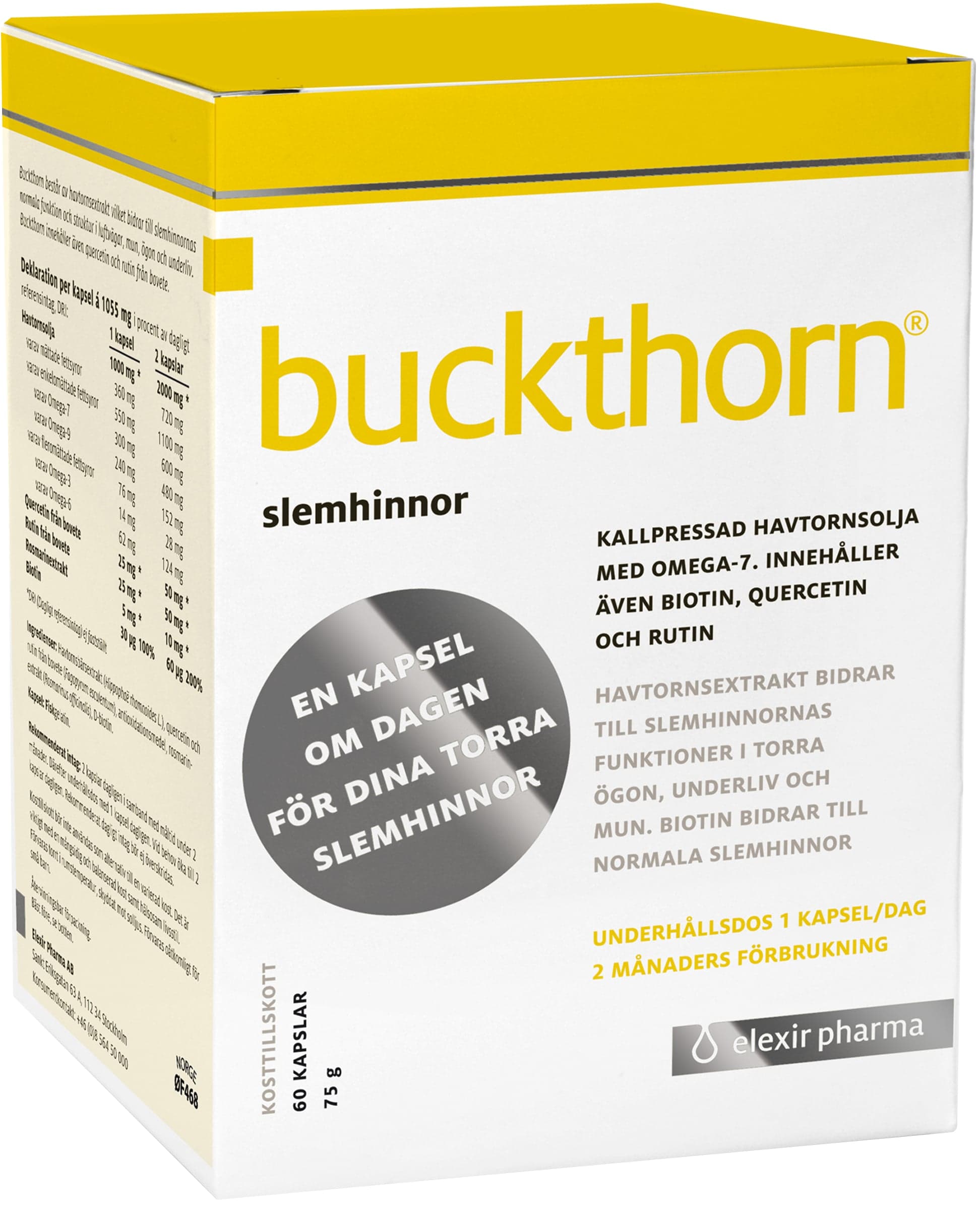 Elexir Pharma Buckthorn 60 kapslar