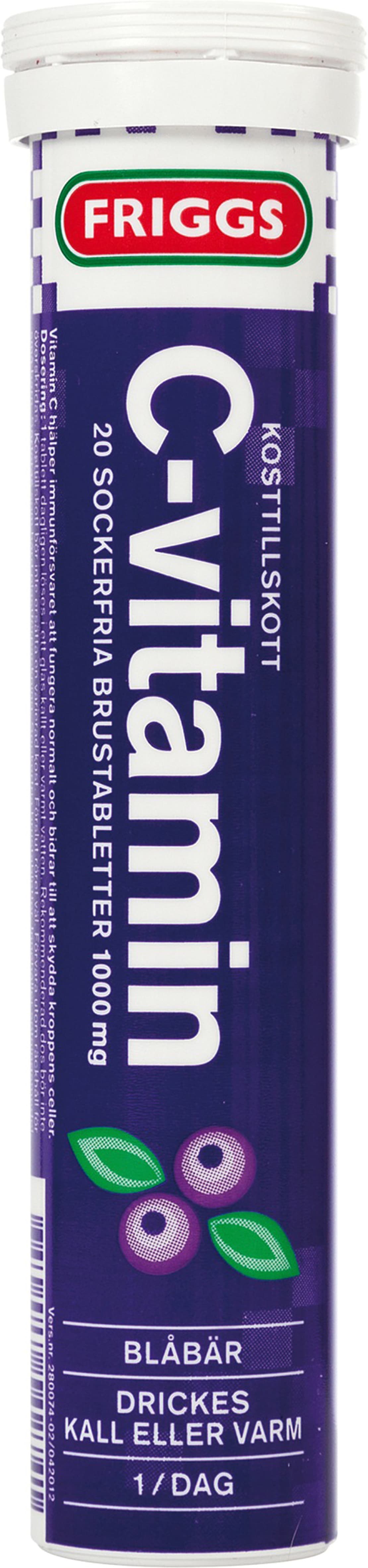Friggs C-Vitamin Blåbär 20 brustablettetter