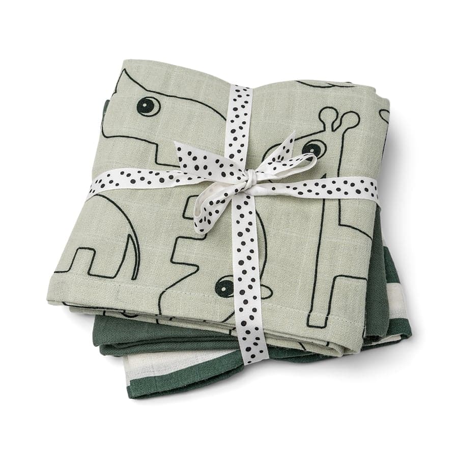 Done by Deer Muslinduk GOTS Deer friends Green 3-pack - produktbild 2