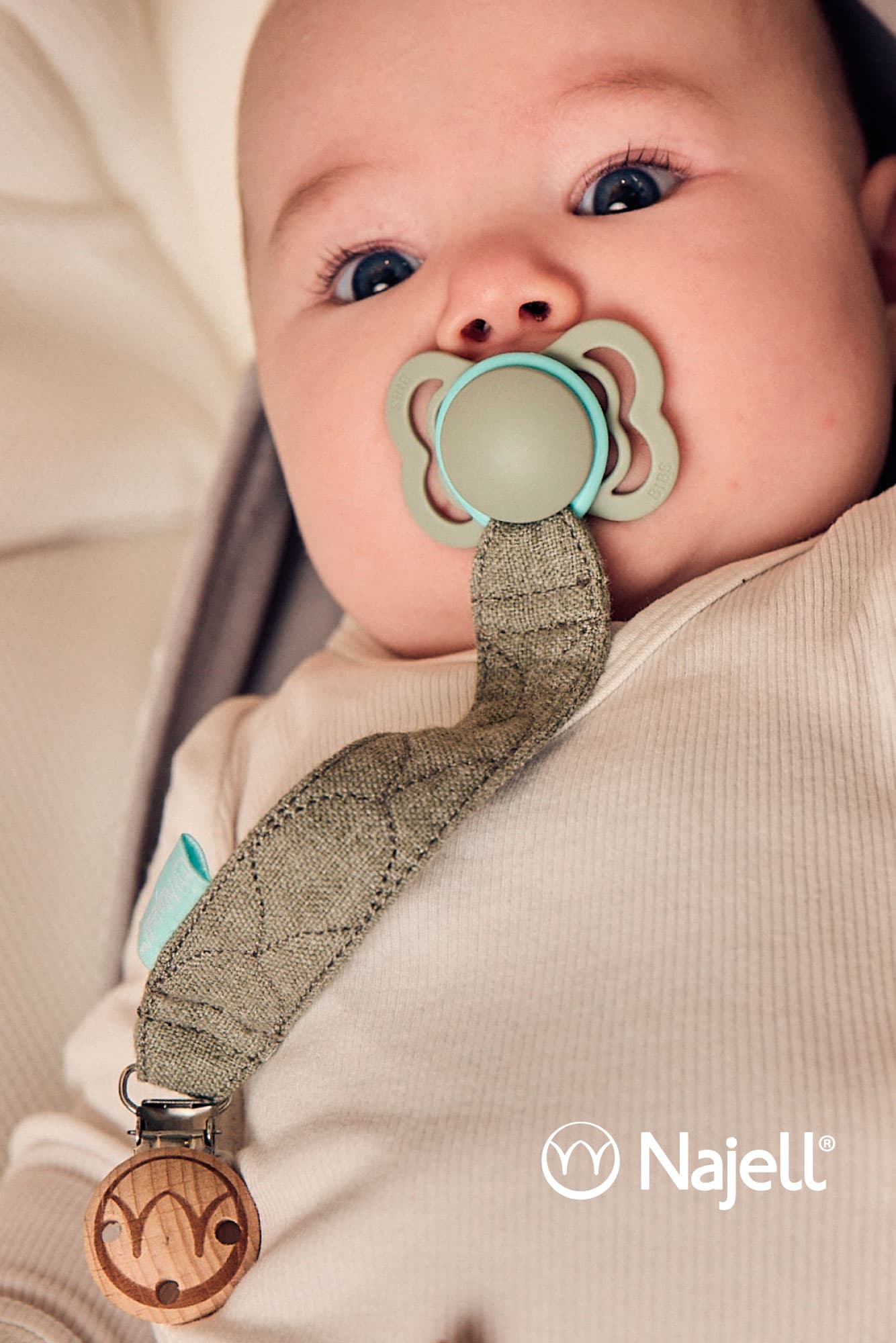 Najell Pacifier Clip Sage Green 3