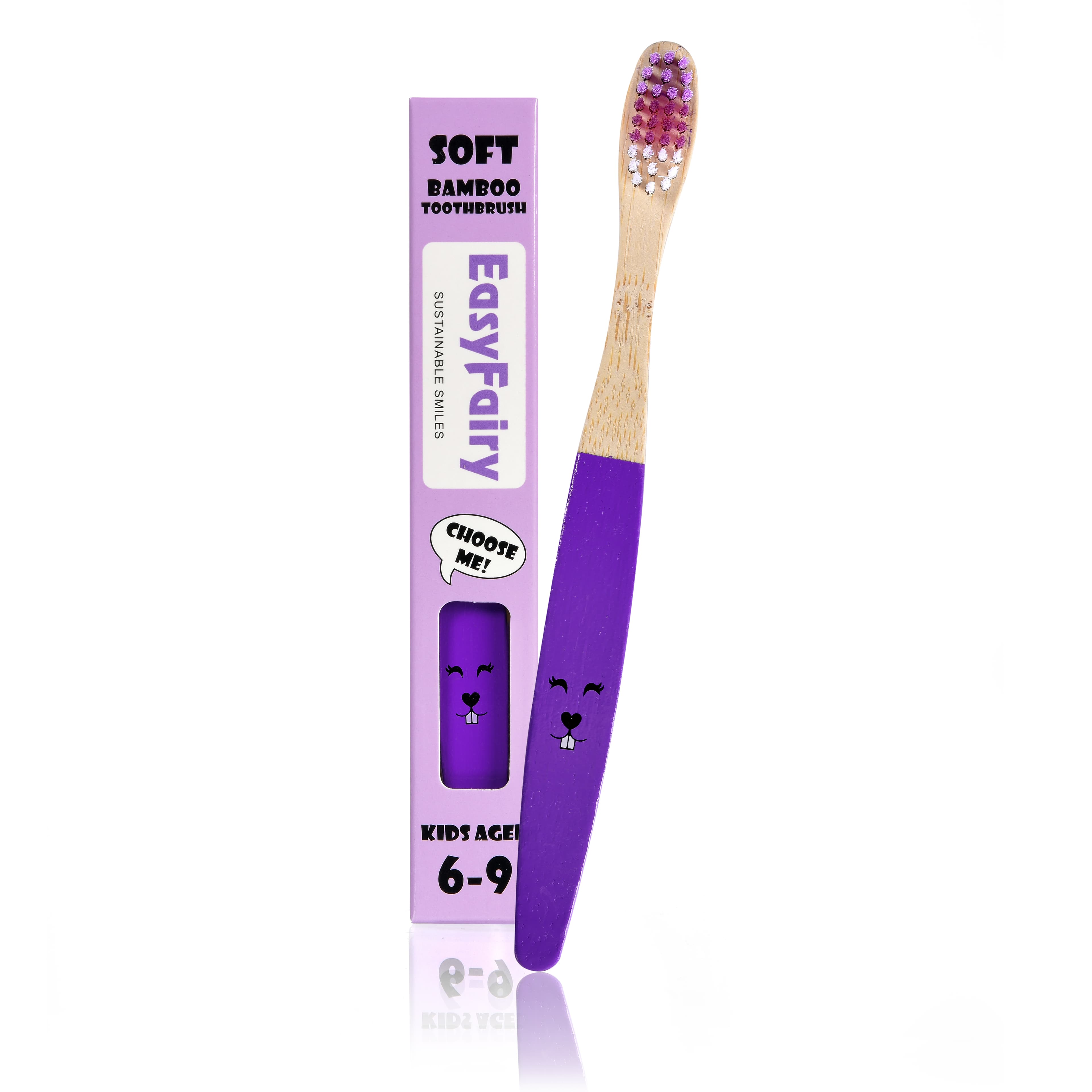 EasyFairy Bambutandborste Purple 6-9 år