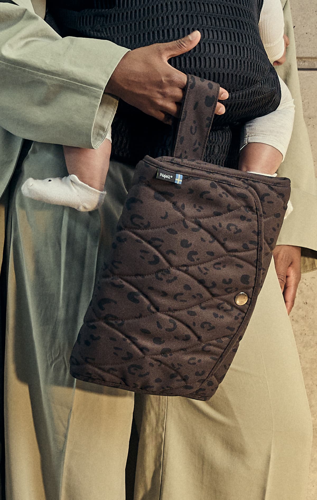 Najell Portabel Skötdyna Leopard Brown - produktbild 2